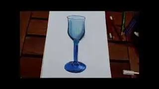 How to draw a blue glass