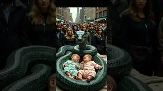 🤪 Giant Snake Comforts TWO Babies to sleep in NYC  😍 #shorts