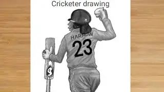 How to draw Cricketer (Harmanpreet Kaur) back side | Harmanpreet kaur drawing | women's Cricketer