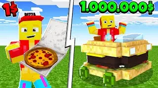 PASO de VAGABUNDO a MILLONARIO en MINECRAFT - COMIDA MINECRAFT SIMULATOR