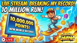 🔴 LIVE: ROAD TO 10 MILLION! 🏆 Breaking My Subway Surfers Record!