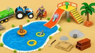 Hot Weather DIY Science Project &ndash; Build a Mini Swimming Pool, Water Supply & Playground with Bricks
