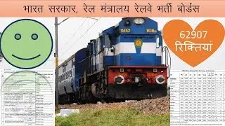 Railway Recruitment Board ahamadabd 62907 Posts