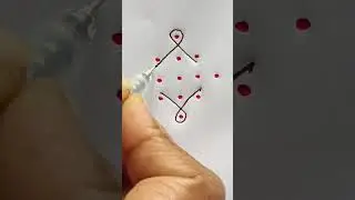 5&times;1 dots easy kolam | #dialyrangoli #muggulu #fridaykolam #rangolidesigns