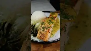 Honey Garlic Butter Baked Salmon #asmr #cooking #asmrcooking #greenonion #bakedsalmon #recipe