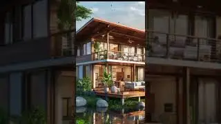 Rumah kayu minimalis modern dua lantai bergaya tropis #rumah #tropical #scenery #aesthetic #home