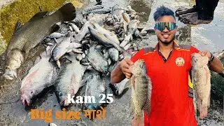 खूप दिवसातून केलेली नेट फिशिंग म्होटे मासे kam 25 #fishing #netfhising #viral #vlog #viralvideo 