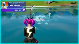 How to Damage an opponent with a weapon obtained from fishing Fortnite