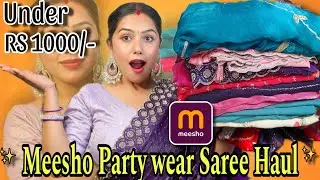 Meesho Party wear saree haul ❤️ under RS ​​1000 #meeshosareehaul #meeshosaree #meeshosareecollection