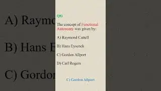 UGC NET Education | Who Gave the Concept of Functional Autonomy? | Daily MCQ #8