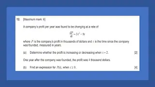 AI SL: Paper 1 Problem 12 (TZ1 May 2022)(Derivative)(Integral)
