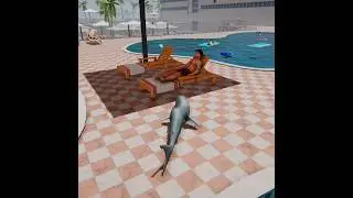 Shark 🦈 Attack 🤯 Swimming pool 🥶 #shark #sharkgames #sharks #fish #fishing #fishingvideo #shortvideo