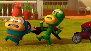 Alien Monkeys 👽Lawnmower 🌿Animation for Kids | WOW CLUB