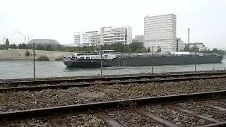 Oil tanker on the Rhine near Basel Switzerland. The heating oil prices then rise again in the winter