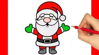 Weihnachtsmann einfach malen für Kinder | ab 7 Jahren | Malen mit Evi | deutsch