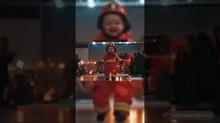 Cute baby fire police  #babyfashion #baby #runway #cutebaby #fashionshow #policekids #firepolice