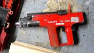 Firing a Hilti DX450 into 70mm of timber