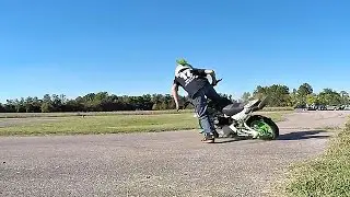 GAGE SUTTON PRACTICING 180 SHUFFLES - CRF50 STUNTING - 50CC STUNTS