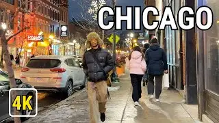 Winter In Chicago Wicker Park Neighborhood Walking Tour On Friday | January 16, 2026 | 4K Video
