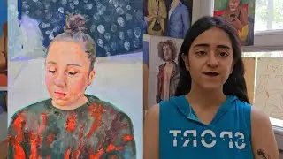 Painting a portrait and discussing the danger of too much abstraction