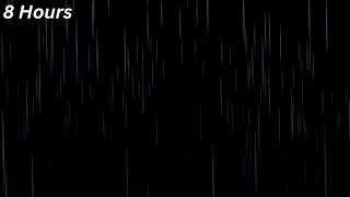 Soothing Heavy Rain & Distant Thunder (Dark Screen with Droplets, No Ads, 8 Hours)