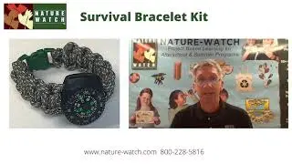Nature Watch Paracord Survival Bracelet with Compass Kit