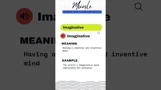 Meaning of Word  IMAGINATIVE #shortvideo #english #learning