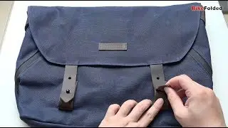 Waterfield Vitesse Messenger Bag in Navy Waxed Canvas