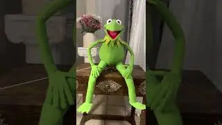 My Kermit The Frog build looking great on camera! #puppet #kermitthefrog #muppets #jimhenson