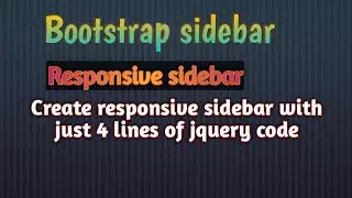 #ITTrainer Bootstrap sidebar | Responsive sidebar | mobile compatible sidebar| Bootstrap 4 sidebar |