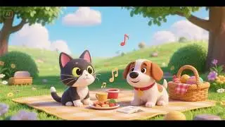 Picnic Song with Kitten and Puppy | Fun Outdoor Song for Kids | Nursery Rhymes & Learning Songs