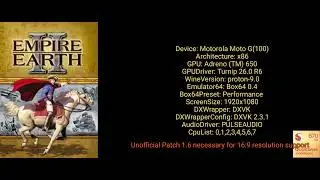 Empire Earth 2 : Golden Edition - 2005 // Winlator CMOD Ludashi 2.7.4 // SND870 // + Patch 1.6 