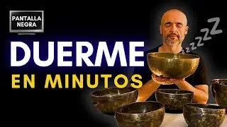 Duerme profundamente y vence el insomnio | Cuencos tibetanos en pantalla negra sin interrupciones