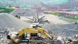 DM Crawler type mobile crusher gravel rock stone jaw crusher machine mobile concrete crushing plant