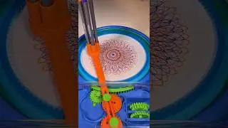 Orange-Blue Spirograph Spectacle &ndash; Hypnotic and Lightning Fast! #shorts #loopart #spirograph