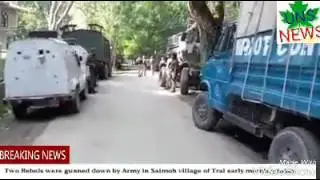 Two Rebels were gunned down by Army in Saimoh village of Tral early morning today.