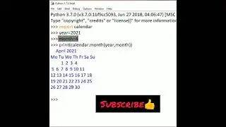 Print Calendar Using Python With Just 3 Lines of Code