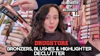 THE BIGGEST DRUGSTORE BRONZER, BLUSH, & HIGHLIGHTER COLLECTION!! LET'S DECLUTTER