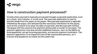 Construction Payment Processing Explained
