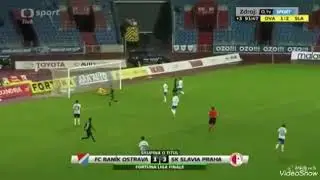 Murphy Oscar Dorley first league assist for Slavia Praha/Prague