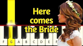 Here comes the Bride (Bridal Chorus - Wagner) Very Easy and Slow Piano tutorial - Beginner