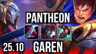 PANTHEON vs GAREN (TOP) | 9 solo kills, Legendary | EUW Diamond | 25.10