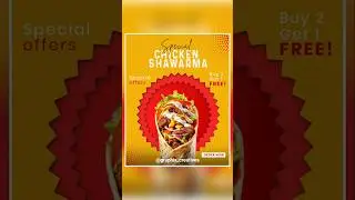 Shawarma poster Design in photoshop #graphicdesigntutorials #youtubeshorts #trendingshorts