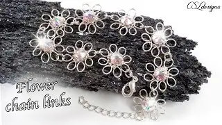 Flower wirework chain links tutorial