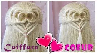Coiffure simple et rapide 💗 Tuto coiffure Coeur 💗 facile à faire soi même