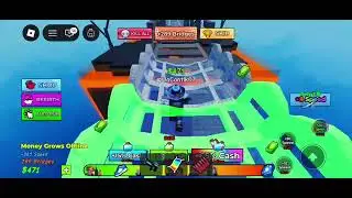 Playing roblox +1 speed bridge building