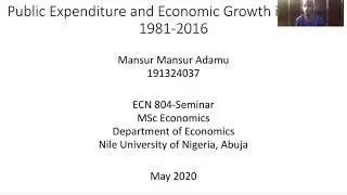 Public Expenditure and Economic Growth in Nigeria, 1981-2016