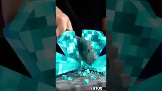 Minecraft Diamond ASMR &mdash; Full Clean Cut With Pixel Cracks 💎🔪 #shorts