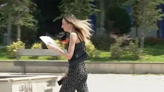 People in Kosovo seek relief from the sun as heatwave sends temperatures soaring