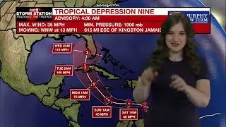 Tropical Depression Nine has formed in the Caribbean